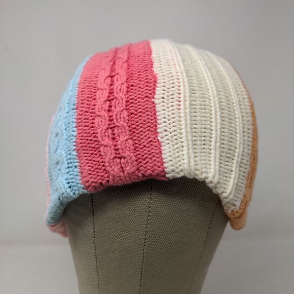 Mudd Headwear Girls Cable Knit Beanie Hat Multi Striped OSFA - Picture 2 of 11